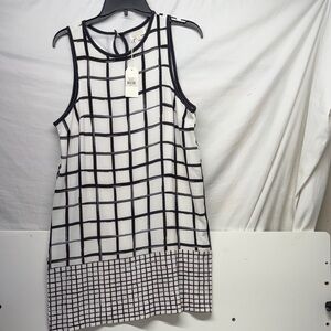 Mud Pie Black and White Grid Mini Dress